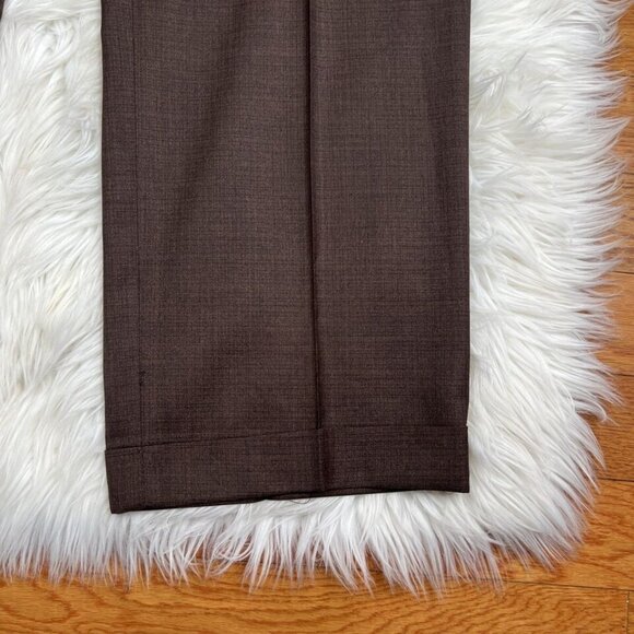Bocaccio Uomo Men Suit 54L Pants 44x31.5 Brown Polyester Viscose Spandex - Picture 13 of 16